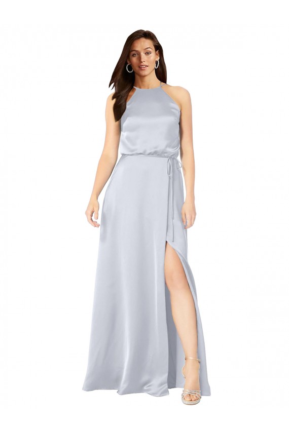 Purcahse  Fog Halter Neck Sleeveless Low Back Long Evening Dress UK