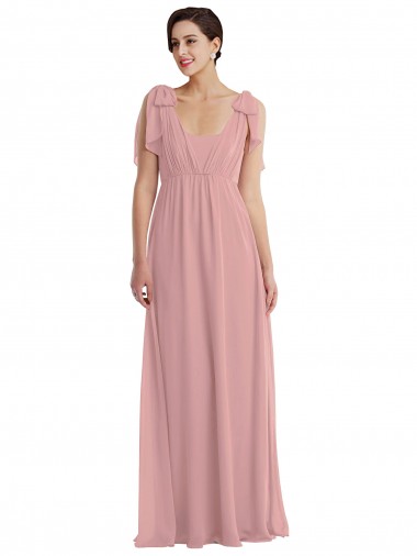 Cheap Dusty Pink Halter Neck Sleeveless Soft Chiffon Long Maxi Evening Dress UK