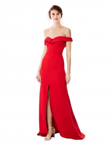 Cheap Red High Neck Sleeveless Stretch Crepe Long Evening Maxi Dress UK