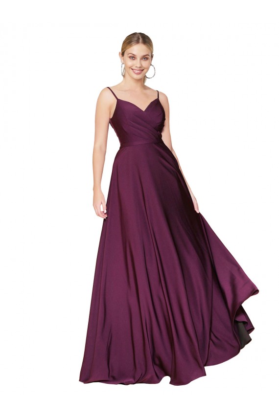 Purcahse  Wild Berry High Neck Sleeveless V-Back Long Evening Dress UK