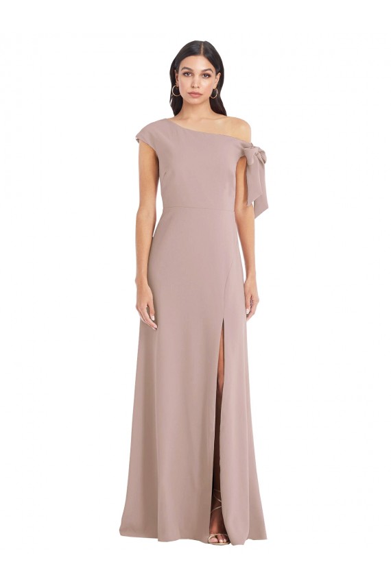 Purcahse  Dusty Pink Off the Shoulder Sleeveless Long Evening Dress UK