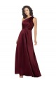 Purcahse  Burgundy One Shoulder Sleeveless Long Evening Gown UK