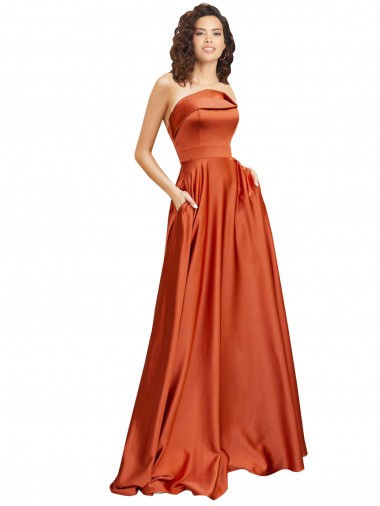 Cheap Burnt Orange Round Neck Sleeveless Low Back Sweep Train Evening Dress UK