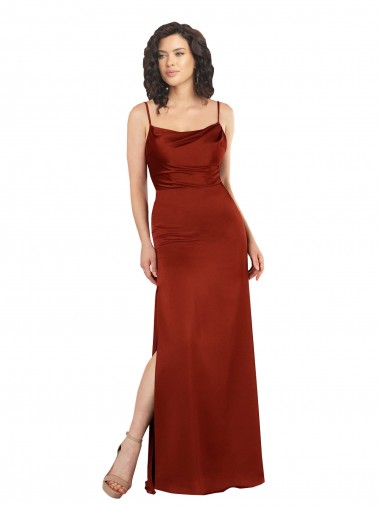 Cheap Red Square Neck Sleeveless Low Back Long Evening Dress UK