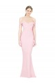 Purcahse  Pink Strapless Sleeveless Low Back Stretch Crepe Long Evening Dresses UK