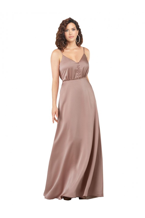 Purcahse  Dusty Pink Sweetheart Sleeveless Long Wedding Party Dress UK