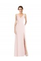 Purcahse  Pink V-Neck Sleeveless Low Back Long Semi Formal Evening Dress UK