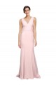 Purcahse  Pink V-Neck Sleeveless V-Back Sweep Train Semi Formal Evening Gown UK