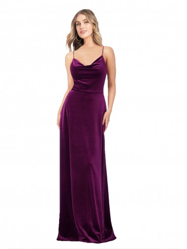 Cheap Grape V-Neck Sleeveless Criss Cross Back Long Evening Dress UK