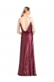 Purcahse  Burgundy High Neck Sleeveless Sequin Long Evening Dress UK