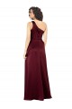 Purcahse  Burgundy One Shoulder Sleeveless Long Evening Gown UK