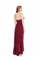 Purcahse  Burgundy V-Neck Sleeveless Low Back Long Maxi Evening Dress UK