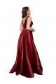 Purcahse  Burgundy V-Neck Sleeveless V-Back Long Plus Size Evening Dress UK