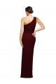 Purcahse  Burgundy Gold One Shoulder Sleeveless Sheath Long Evening Dress UK