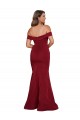 Purcahse  Burgundy Off the Shoulder Sleeveless Long Plus Size Evening Dress UK