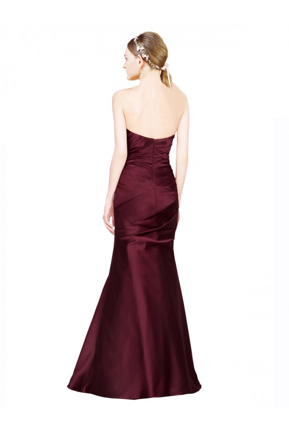 Purcahse  Burgundy Sweetheart Sleeveless Low Back Long Evening Dress UK