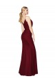 Purcahse  Burgundy High Neck Sleeveless V-Back Long Sexy Evening Dress UK