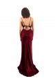 Purcahse  Burgundy Cowl Neck Sleeveless Criss Cross Open Back Long Evening Dress UK