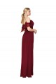 Purcahse  Burgundy High Neck Cold Shoulder V-Back Long Evening Dress UK