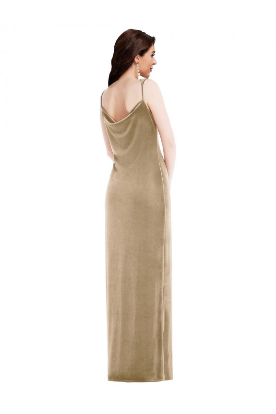 Purcahse  Champagne One Shoulder Sleeveless Long Maxi Evening Dress UK