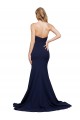 Purcahse  Dark Navy Sweetheart Sleeveless Low Back Sweep Train Wedding Party Dress UK