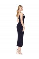 Purcahse  Dark Navy High Neck Sleeveless V-Back Knee Length Evening Dress UK