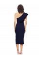 Purcahse  Dark Navy One Shoulder Sleeveless Midi Length Wedding Party Dress UK