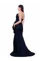 Purcahse  Dark Navy Strapless Sleeveless Low Back Stretch Crepe Sweep Train Formal Evening Dress UK