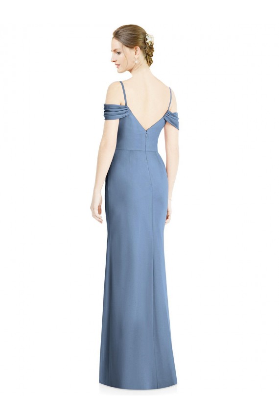 Purcahse  Dusty Blue Jewel Cold Shoulder Open Back Long Evening Dress UK