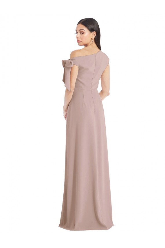 Purcahse  Dusty Pink Off the Shoulder Sleeveless Long Evening Dress UK