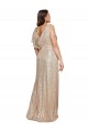 Purcahse  Gold V-Neck Sleeveless Long Sexy Plus Size Evening Dress UK