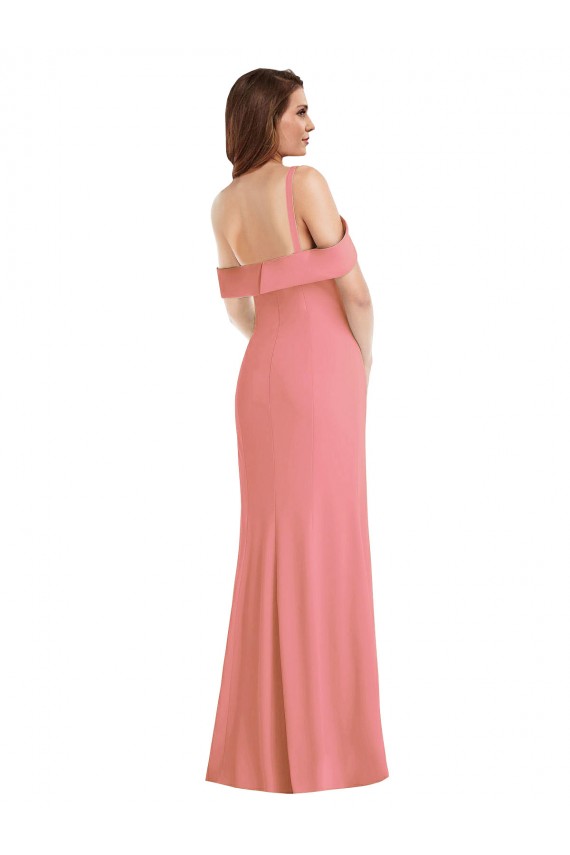 Purcahse  Hot Pink One Shoulder Sleeveless Low Back Long Maxi Evening Dress UK