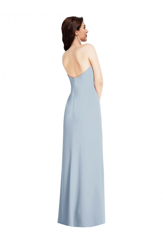 Purcahse  Light Sky Blue Strapless Sleeveless Low Back Long Maxi Evening Dress UK