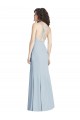 Purcahse  Light Sky Blue Halter Neck Sleeveless Criss Cross Open Back Long Semi Formal Evening Dress UK