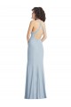 Purcahse  Light Sky Blue High Neck Sleeveless Criss Cross Back Long Maxi Evening Dress UK