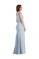 Purcahse  Light Sky Blue One Shoulder Sleeveless Stretch Crepe Long Evening Dress UK