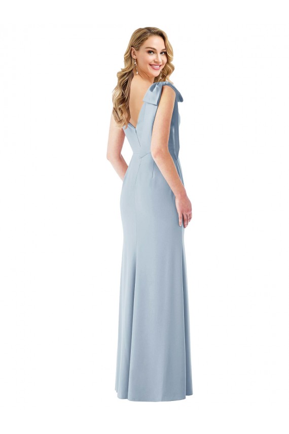 Purcahse  Light Sky Blue V-Neck Sleeveless V-Back Long Semi Formal Evening Dress UK