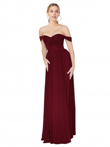 Cheap Burgundy High Neck Sleeveless Long Bridal Party Dress UK