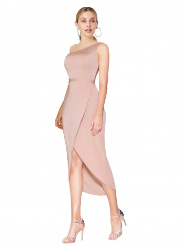 Cheap Mauve High Neck Sleeveless Knee Length Evening Dress UK