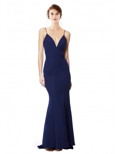 Cheap Navy Blue High Neck Sleeveless Open Back Long Maxi Evening Dress UK