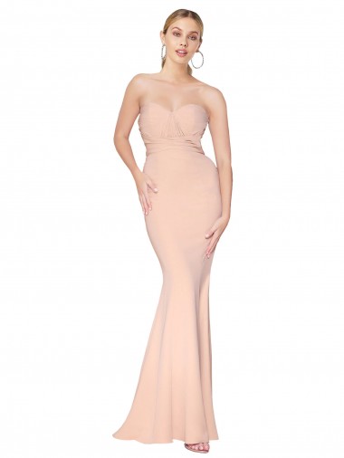 Cheap Nude High Neck Sleeveless Long Evening Dress UK