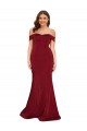 Purcahse  Burgundy Off the Shoulder Sleeveless Long Plus Size Evening Dress UK