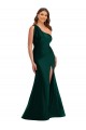 Purcahse  Ever Green One Shoulder Sleeveless Long Plus Size Evening Dress UK