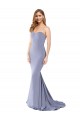 Purcahse  Smoke Blue Strapless Sleeveless Low Back Long Evening Dress UK