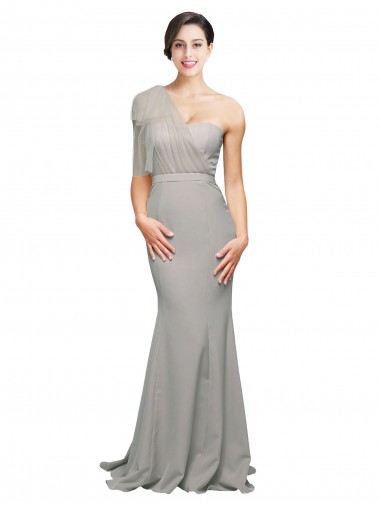 Cheap Oyster Silver Sweetheart Sleeveless Low Back Sweep Train Evening Dress UK