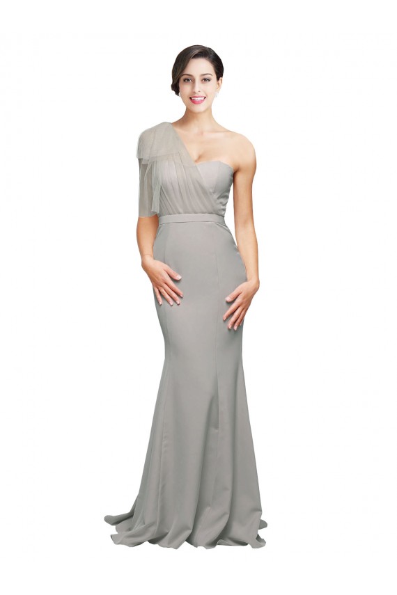 Purcahse  Oyster Silver Sweetheart Sleeveless Low Back Sweep Train Evening Dress UK