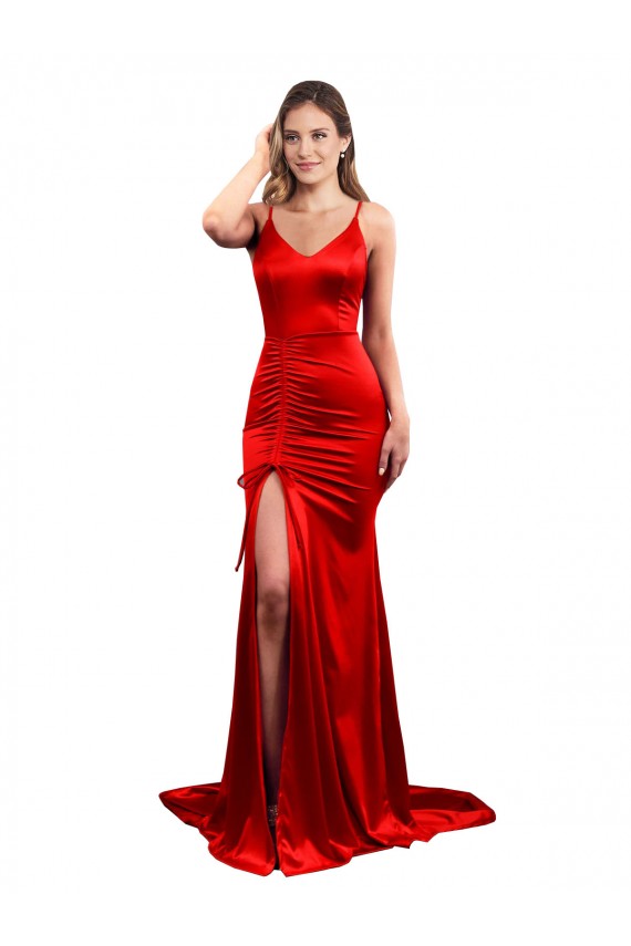 Purcahse  Red Sweetheart Sleeveless Low Back Long Sexy Wedding Party Dress UK