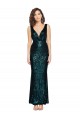 Purcahse  Dark Green V-Neck Sleeveless Long Evening Dress UK