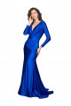 Purcahse  Royal Blue V-Neck Long Sleeves V-Back Long Sexy Evening Dress UK