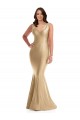 Purcahse  Soft Gold V-Neck Sleeveless V-Back Long Plus Size Evening Dress UK